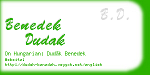 benedek dudak business card
